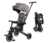 Xplor Kids Trike Foldable Compact Portable Tricycle Toddler With Parent Handles 8 in 1 Design Ages 10m - 5y | For Your Little One | (Xplor, Grey)