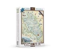 Xplorer Map 1000 Pieces Glacier National Park Cardboard Jigsaw Puzzle - Educational Jigsaw Puzzle with Regional, National Parks, Tourist Spots, Landmarks for Adults, and Teens.