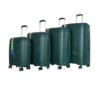 Xplr Polypropylene Hardshell 8 Wheeled Suitcase (Pack Of 4) Green (One Size)