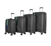 Xplr Polypropylene Hardshell 8 Wheeled Suitcase (Pack Of 4) Grey (One Size)