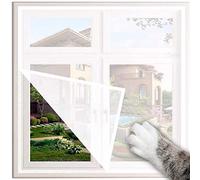 Xpnit Cat Window Protection,Window Mesh for Cats Safety Net,Anti-Scratch Window Guard Cat Balcony Nets Fly Screen Mosquito Net (60 * 100cm,White-White Mesh)