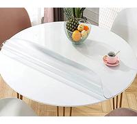 Xpnit Clear Table Cover Protector,Transparent Table Cloth PVC Plastic Waterproof Table Covers Wipe Clean for Dining Room Round Tables (60cm,Round Matte)
