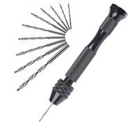 XPOOP 11 Pcs Hand Drills, Professional Mini Hand Drill Kits, Mini Drill Bits for DIY Drilling, Model Making, Metal Spiral Hand Drills, Craft Drilling and Woodworking (0.8-3.0mm)