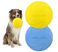 XPOOP 2 Pack Dog Flying Disc Frisbee Dog Frisbee Frisbee Dog Toy Rubber Dog Frisby Frisbee Dog Frisbee Indestructible, for Pet Training Toys/Outdoor Exercise Toys for Dogs(Blue and Yellow)