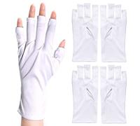 XPOOP 2 Pairs Nail Gloves Uv Protection Gel Manicures Glove UV Shield Protection Fingerless Gloves Protection Gloves for Manicures for UV Light Lamp Manicure Dryer