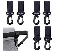 XPOOP 6 Pcs Buggy Clips Pram Clip for Bag, Buggy Pram Hooks for Bag Pushchair Clips Stroller Clip with Strap for Holding Mommy Handbags Shopping Bags, Handbag or Changing Bag
