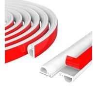 XPOOP White Cable Trunking, Half Round Cable Cover, Single Cable Tidy, Wire Cover for Wall, Self-Adhesive Cable Tidy, Cable Cover Floor, Flexible Cord Cover for Wires on Wall Floor (1 Meter)