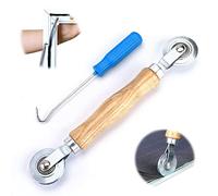 XPOOS 2 Pcs Spline Repair Roller,Hand Screen Rolling Tool With Wood Handle,Double End Spline Roller Tools,Screen Retainer Spline For Installing Door Screens Window