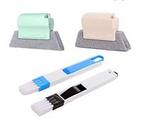 XPOOS 4Pcs Window Slots Cleaning Brush,Dust Sweeping Grout Cleaner Brush, Multi-Functional Magic Kitchen Scouring Pads Crevice Brush Home Window Slot Groove Cleaning Brush Tools