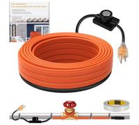 XPORTION Pipe Heating Cable for Pipe Freeze Protection, Self-Regulating Heating Cable, Heat Tape for Pipes with Thermostat, Pipe Heat Cable for Metal and Plastic Home Pipes, 25FT