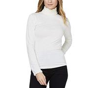 Xpose Ladies Ruffle Polo Turtle Neck Long Sleeve Jersey Top Jumper Black Red Cream Charcoal Mocha Mustard Blue Grey Stone Wine Navy Chocolate Brown White Khaki 8 10 12 14 (White, M/L (12/14))