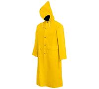 Xpose Safety Heavy Duty Yellow Rain Coat - .35mm PVC 48in Raincoat Jacket with Detachable Hood - Waterproof - Storm Weather, Raining, Fishing, Wet Work Conditions - Medium