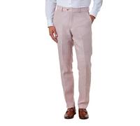 Xposed Baby Pink Linen Tailored Fit Trouser [TRS-Lewis-Pink, UK/US 36 EU 46]