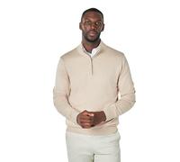 Xposed Beige 100% Cotton Knit Zip Neck Jumper [JUMPER-773-BEIGE-XL]