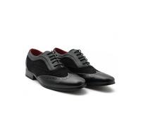 Xposed Black Leather & Suede LACE UP Brogues [BORSALINO-BLACKPU-SUEDE-44]
