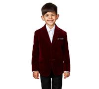 XPOSED Boy's Stylish Velvet Blazer - Perfect for Any Occasion in Maroon | Size: 11 Years XPOSED Maroon 11 Years