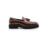 Xposed Brown Gloss Polished Leather Tassel Loafers [MA-OUR516-5-TAN, 8 UK / 42 EU]