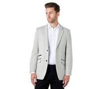 Xposed Calix â€“ Grey Wool Mix Herringbone Tailored Blazer [BLZ-SIN-Calix-LT.Grey, UK/US 40, EU 50]