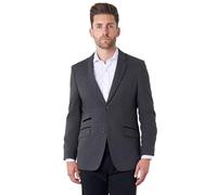 Xposed Calix â€“ Wool Mix Herringbone Tailored Dark Grey Blazer [BLZ-SIN-Calix-DK.Grey, UK/US 54, EU 64]