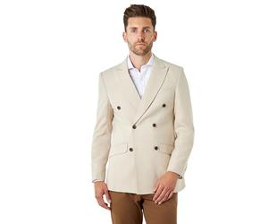 Xposed Calix Mens Classic Double Breasted Jacket Wool Mix Herringbone Tweed Retro Tailored Fit Blazer