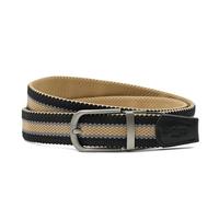 Xposed Casual Woven Stretch Belt Elasticated Braided Reversible Buckle 2 Side 35 mm Belts for Mens Women [BLT-STR-BLACK-TAN-STRIPE]
