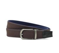 Xposed Casual Woven Stretch Belt Elasticated Braided Reversible Buckle 2 Side 35 mm Belts for Mens Women [BLT-STR-NAVY-BROWN]