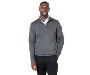 Xposed Charcoal 100% Cotton Knit Zip Neck Jumper [JUMPER-199-DARK-GREY-XL]