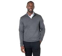 Xposed Charcoal 100% Cotton Knit Zip Neck Jumper [JUMPER-199-DARK-GREY-XS]