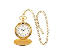 Xposed Classic 1920s Retro Full Hunter Pocket Watch & Chain - Gold Plated Quartz, Vintage Gentleman Style