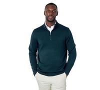 Xposed Green 100% Cotton Knit Zip Neck Jumper [JUMPER-154-GREEN-M]
