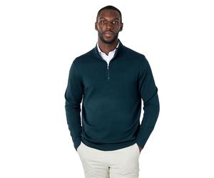 Xposed Green 100% Cotton Knit Zip Neck Jumper [JUMPER-154-GREEN-XL]