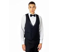 Xposed Greg - Mens Wedding Waistcoat Tuxedo Formal Double Breasted Tailored Dinner Party Vest [WC-V83710-1-GREG-BLACK, UK/US 42 EU 52]