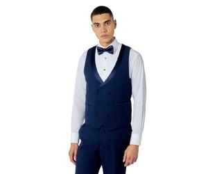 Xposed Greg - Mens Wedding Waistcoat Tuxedo Formal Double Breasted Tailored Dinner Party Vest [WC-V83710-2-GREG-NAVY, UK/US 48 EU 58]