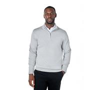 Xposed Grey 100% Cotton Knit Zip Neck Jumper [JUMPER-105-LIGHT-GREY-S]