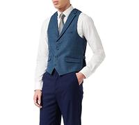 Xposed KANO Mens Herringbone Check Tweed Waistcoat Tailored Fit Collar Lapel Vintage Styled Vest [CWC-KANO-NAVY-44]