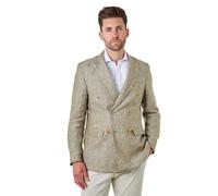 Xposed Lewis Mens Tailored Fit Double Breasted Pure Linen Jacket Lightweight Summer Blazer