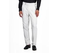 Xposed Lloyd - White Pinstripe Linen Trousers Tapered Fit [TRS-LLYOD-WHITE-40 UK]