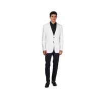 Xposed Lloyd - White Pinstripe Pure Linen Jacket [BLZ-SIN-LLYOD-WHITE-46 UK]