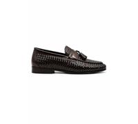 Xposed London Handmade Woven Leather Tassel Loafers Men's Shoes [Y810-P11-COFFEE-43] Brown