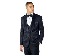 Xposed Louis - Mens Wedding Tuxedo Jacket Gold Damask Jacquard Printed Tailored Fit Blazer