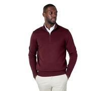 Xposed Maroon 100% Cotton Knit Zip Neck Jumper [JUMPER-717-MAROON-2XL]