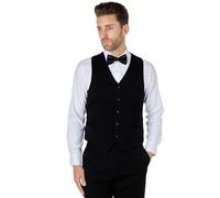Xposed MAX Mens Traditional Black Charcoal Grey Waistcoat Smart Tailored Fit Wedding Party Vest [PWC-MAX-BLACK-48]