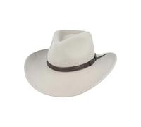 Xposed Men’s 100% Pure Wool Felt Crushable Cowboy Outback Hat Curved Wide Brim Fedora [Beige XL]