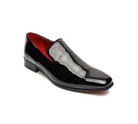 Xposed Men’s Black Shiny Wedding Shoes Loafers Classic Dress Slipper [JUSTIN-BLACK-SHINY-41]