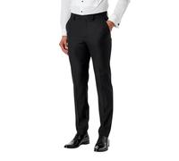 Xposed Men’s Black Tuxedo Trousers - Tailored Fit Formal Dress Pants for Weddings, Black-Tie Events & Galas[TRS-XP8368-1-BLACK-38]