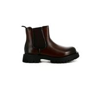 Xposed Men’s Brown Chelsea Ankle Boots - Faux Leather Slip-On Boots with Chunky Cleated Sole - Smart-Casual Winter Boots[UB7880-6-MARRON-41]