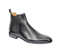 Xposed Men’s Chelsea Boots Genuine Polished Calf Leather Formal Shoes with Leather Sole [PLS-802-VEAU-NOIR-43]