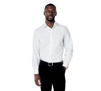 Xposed Men’s Classic Collar French Double Cuff Cream Shirt Tailored Fit [SL-1045-CREAM-M]