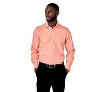 Xposed Men’s Classic Collar Single Cuff Peach Shirt Tailored Fit [SL-1050-PEACH-5XL]