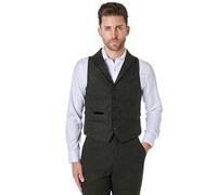 Xposed Men’s Classic Tweed Collar Waistcoats Vintage 1920s Retro Styled Smart Tailored Fit Vests [AMZCH-CWC-DANE-D2-GREEN-40]